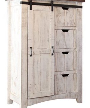 Crafters And Weavers Greenview Barndoor Dresser With 4 Shelves And