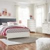 Haslev Chipped White Wood Full Bed Dresser Mirror Nightstand And Chest 0 100x100