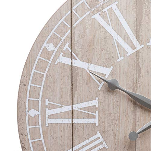 20 Rustic Light Natural Wood Plank Frameless Farmhouse Wall Clock 0 1