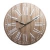 20 Rustic Light Natural Wood Plank Frameless Farmhouse Wall Clock 0 100x100