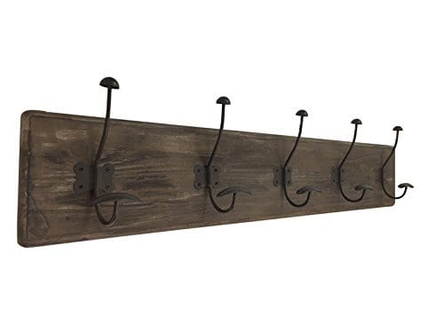 AVIGNON HOME Rustic Coat Rack With Hooks Vintage Wooden Wall Mounted Coat Rack 38 Inches Wide And 7 Inches High For Entryway Bathroom And Closet 0