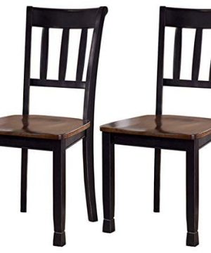 Ashley Furniture Signature Design Owingsville Dining Room Side Chair Latter Back Set Of 2 Black Brown 0 300x360