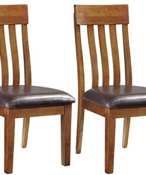 Ashley Furniture Signature Design Ralene Upholstered Dining Side Chair Rake Back Style Set Of 2 Medium Brown 0 300x360