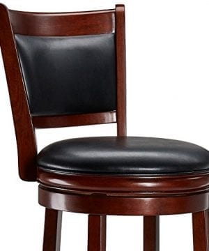 Ball Cast Jayden Wooden Swivel Bar Stool With Faux Leather Upholstery 29 Inch Brandy 0 0 300x360