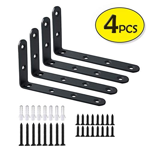 Ovov Set Of 4 L Corner Brace Joint Angle Bracket Shelf Bracket
