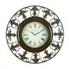 Deco 79 75621 Metal Wall Clock With Round Flower Themed Border 0 100x100