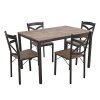 Dporticus 5 Piece Dining Set Industrial Style Wooden Kitchen Table And Chairs With Metal Legs Espresso 0 100x100