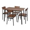 Dporticus 5 Piece Kitchen Dining Room Sets Rustic Industrial Style Wooden Kitchen Table And Chairs With Metal Frame Brown 0 100x100
