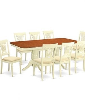 East West Furniture NAPL9 WHI C 9 Piece Kitchen Dinette Table And 8 Dining Chairs 0 300x360