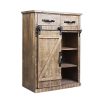 32H Rustic Barn Door Wood End Table Wood Console Cabinet Farmhouse Wood Storage Cabinet Country Vintage Furniture 0 100x100