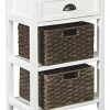 Ashley Furniture Signature Design Oslember Storage Accent Table Includes 2 Brown Removable Baskets Antique White Finish 0 100x100