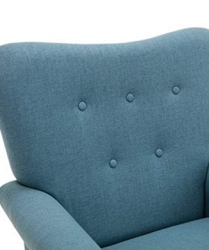 Belleze Modern Accent Chair Roll Arm Linen Living Room Bedroom Wood Leg Blue 0 1 300x360