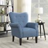 Belleze Modern Accent Chair Roll Arm Linen Living Room Bedroom Wood Leg Blue 0 100x100