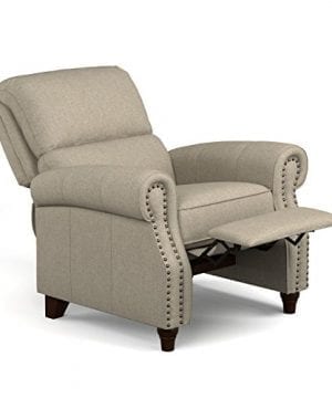 Domesis Push Back Recliner Chair In Barley Tan Linen 0 1 300x360
