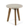 Great Deal Furniture Candance Outdoor Side Table Farmhouse Style Light Gray Acacia Wood Frame 0 100x100