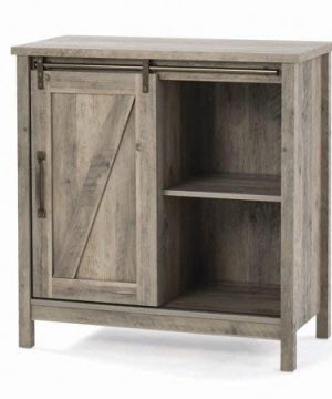 Homes Gardens Modern Farmhouse Accent Storage Cabinet Rustic Gray Finish 0 300x360