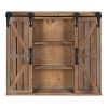 Kate And Laurel Cates Wood Wall Storage Cabinet With Two Sliding Barn Doors Rustic Brown 0 100x100