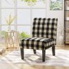 Kendal Traditional Upholstered Farmhouse Accent Chair Black Checkerboard 0 100x100