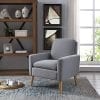 Lohoms Modern Accent Fabric Chair Single Sofa Comfy Upholstered Arm Chair Living Room Furniture Grey 0 100x100