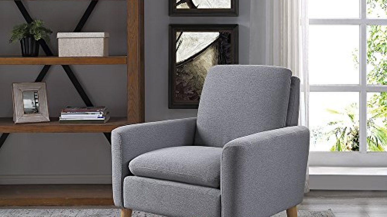 Lohoms Modern Accent Fabric Chair Single Sofa Comfy Upholstered Arm Chair Living Room Furniture Grey Farmhouse Goals
