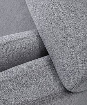 Lohoms Modern Accent Fabric Chair Single Sofa Comfy Upholstered Arm Chair Living Room Furniture Grey 0 3 300x360