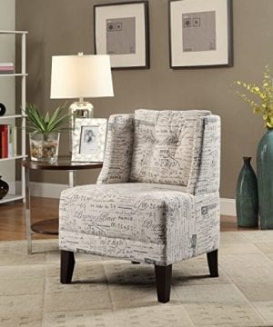 Poundex Bobkona Prissy Accent Chair In Abstract Script White 0 0 300x360