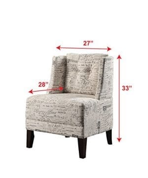Poundex Bobkona Prissy Accent Chair In Abstract Script White 0 1 300x360