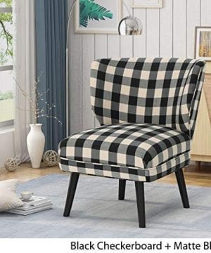Roger Modern Farmhouse Accent Chair Black Checkerboard 0 1 300x360