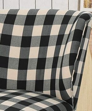 Roger Modern Farmhouse Accent Chair Black Checkerboard 0 3 300x360