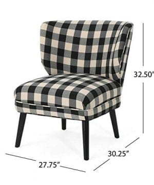 Roger Modern Farmhouse Accent Chair Black Checkerboard 0 4 300x360