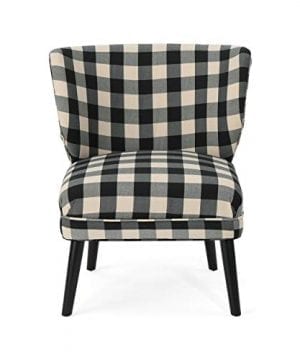 Roger Modern Farmhouse Accent Chair Black Checkerboard 0 5 300x360