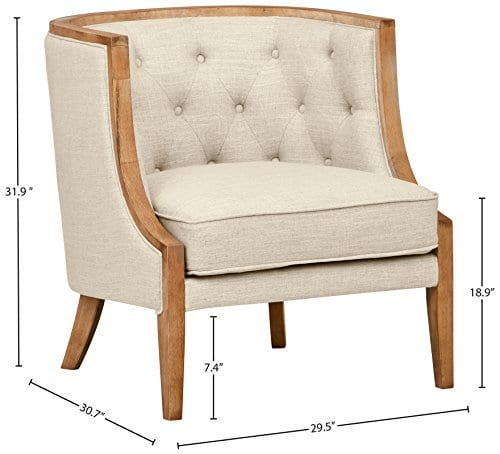 Stone Beam Laurel Rounded Chair 30W Sand 0 2