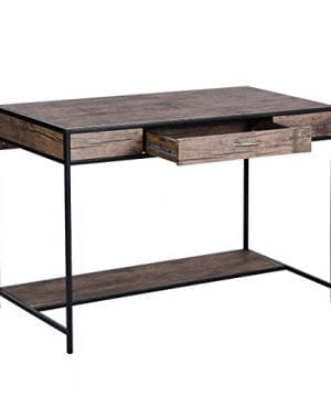 Aingoo Large Writing Desk With Drawer 43x22 Rustic Computer Desk