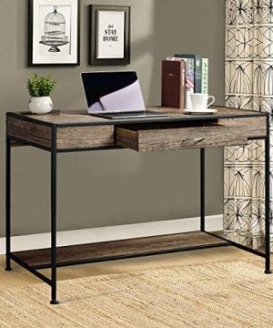 Aingoo Large Writing Desk With Drawer 43x22 Rustic Computer Desk
