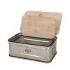 Glitzhome Farmhouse Set MetalWooden Box Galvanized Storage Chests Small And Large 0 100x100