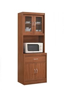 Hodedah Long Standing Kitchen Cabinet with Top & Bottom Enclosed ...
