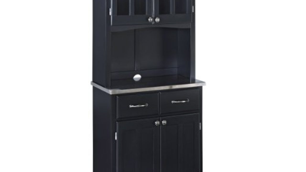 Buffet Of Buffet Black With Stainless Steel Top With Hutch By Home