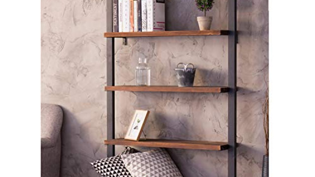 Mygift 5 Shelf Industrial Metal Wood Bookcase Decorative Home