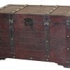 Vintiquewise QI003269L Antique Cherry Large Wooden Storage Trunk 0 100x100