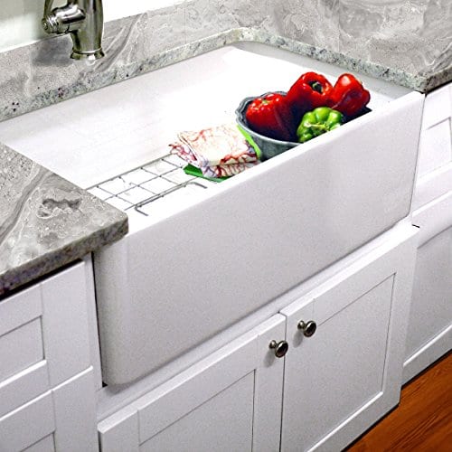Highpoint Collection 30 Inch Single Bowl Fireclay Ceramic Farmhouse Kitchen Sink 0