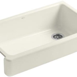 KOHLER K 6488 96 Whitehaven Self Rimming Apron Front Single Basin Kitchen Sink With Short Apron Biscuit 0 300x303