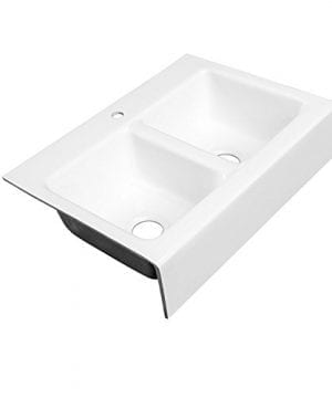 White Ceco Cast Iron Kitchen Sink We Included A Two Compartment