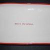 RARE Rae Dunn By Magenta Merry Christmas In Red Typeset Red Rimmed Holiday Serving Platter 14 X 7 Inch 0 100x100