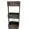 Rae Dunn 3 Tier Wheeled Organizer Wood Caddy Chic And Stylish Portable Wood Storage Bin For Office Home Or Kitchen 0 100x100