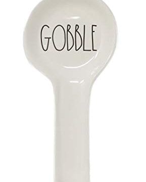 Rae Dunn By Magenta GOBBLE Ceramic LL Spoon Rest With Word Facing Handle 0 289x360