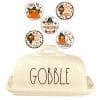 Rae Dunn By Magenta GOBBLE Ceramic Large Letter LL Butter Dish 0 100x100