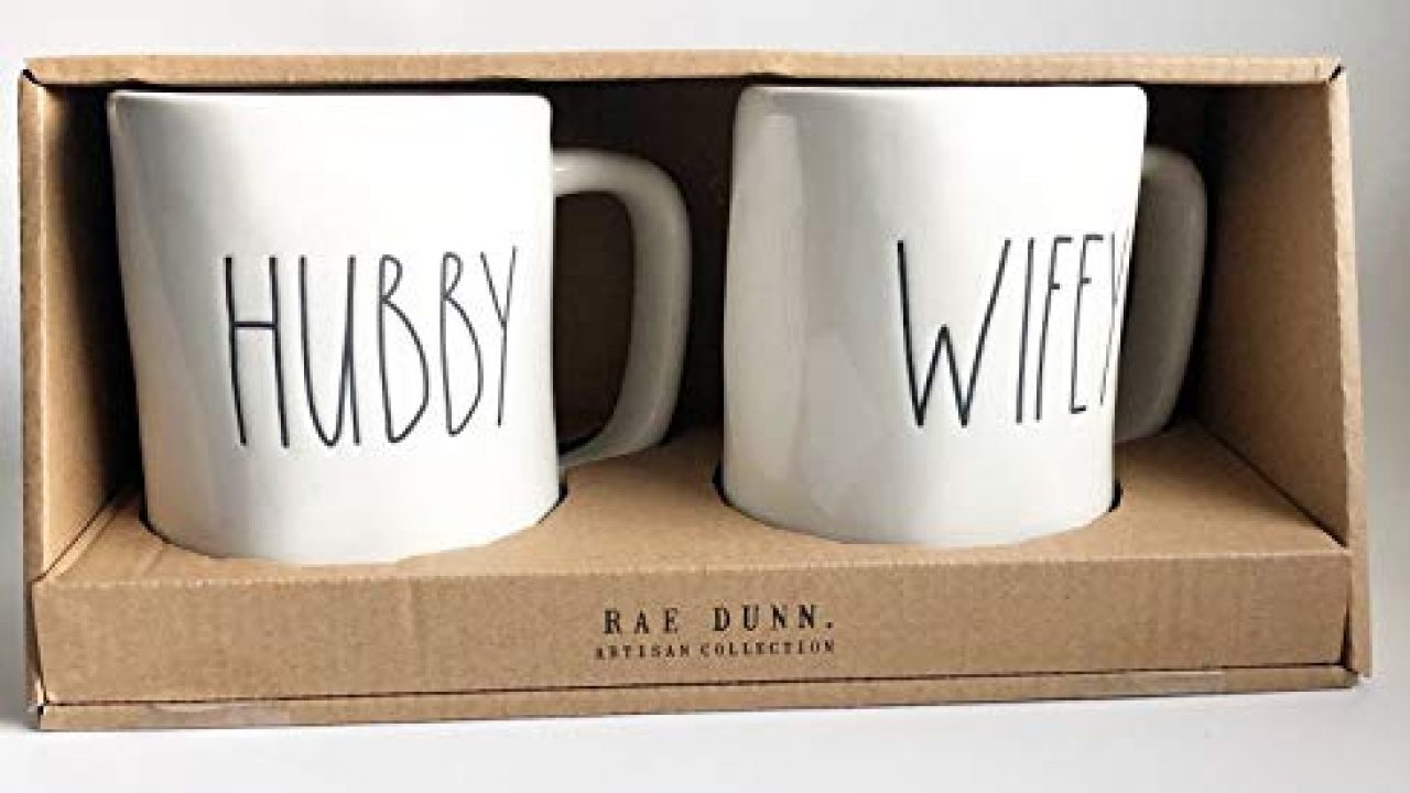 hubby and wifey mugs rae dunn