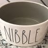 Rae Dunn Magenta Artisan Collection 6 Inch Diameter Pet Food Bowl NIBBLE Gray Interior With Black Letters 0 100x100