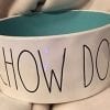 Rae Dunn Magenta Artisan Collection Pet Food Bowl CHOW DOWN Black Letters With Teal Inside 0 100x100