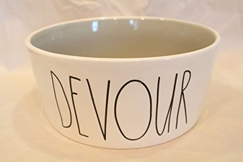 Rae Dunn Magenta Ceramic Extra Large Pet Food Bowl Cat Dog Dish Devour CreamLight Grey 0